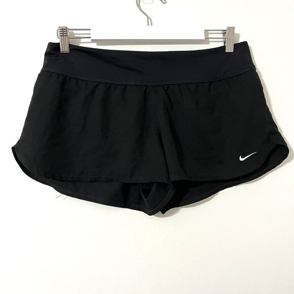Nike Black Women's Dri-Fit Running  2" Inseam Lined Shorts Workout Size L - Picture 1 of 6